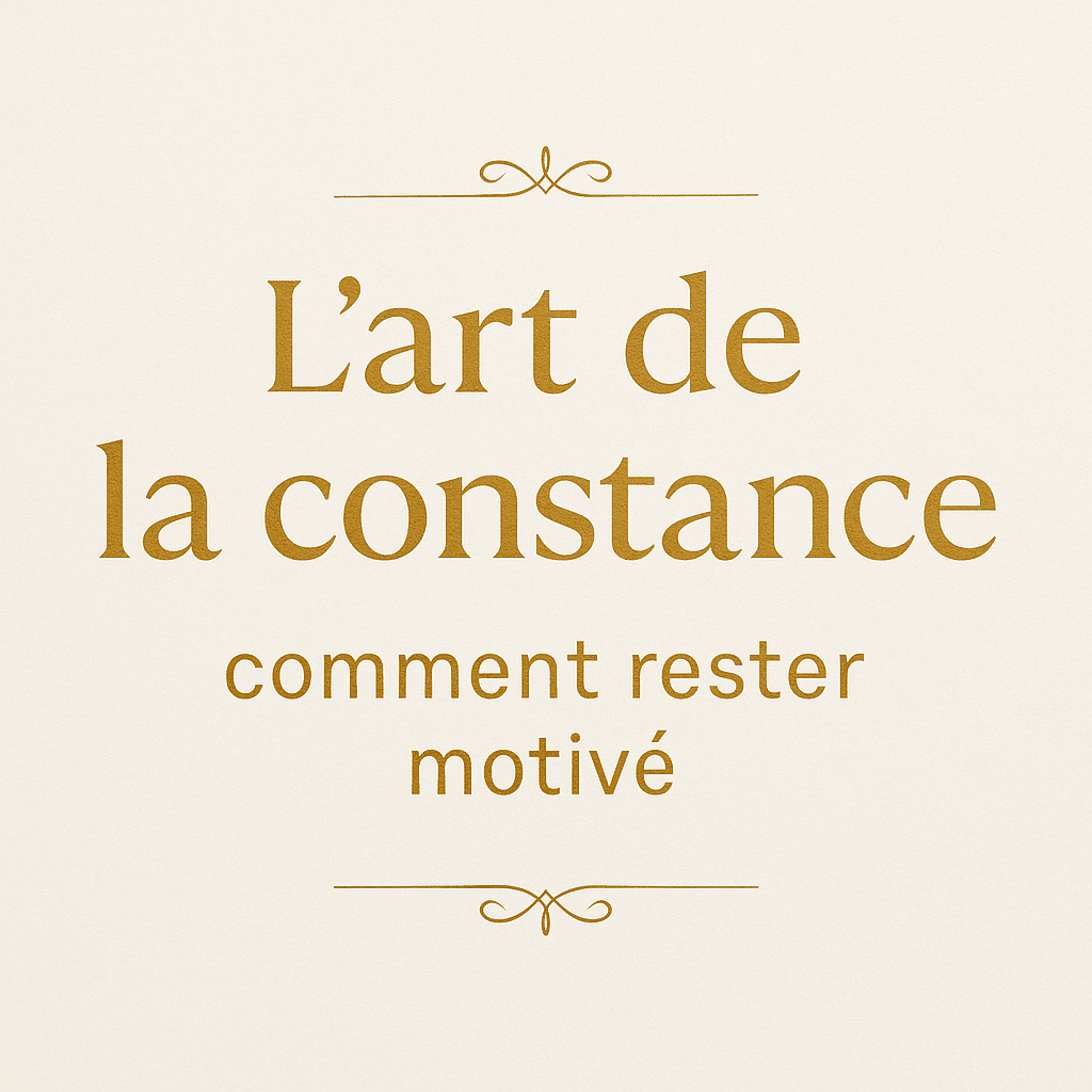 L’art de la constance – comment rester motivé, visuel doré minimaliste La Vie d’Alex